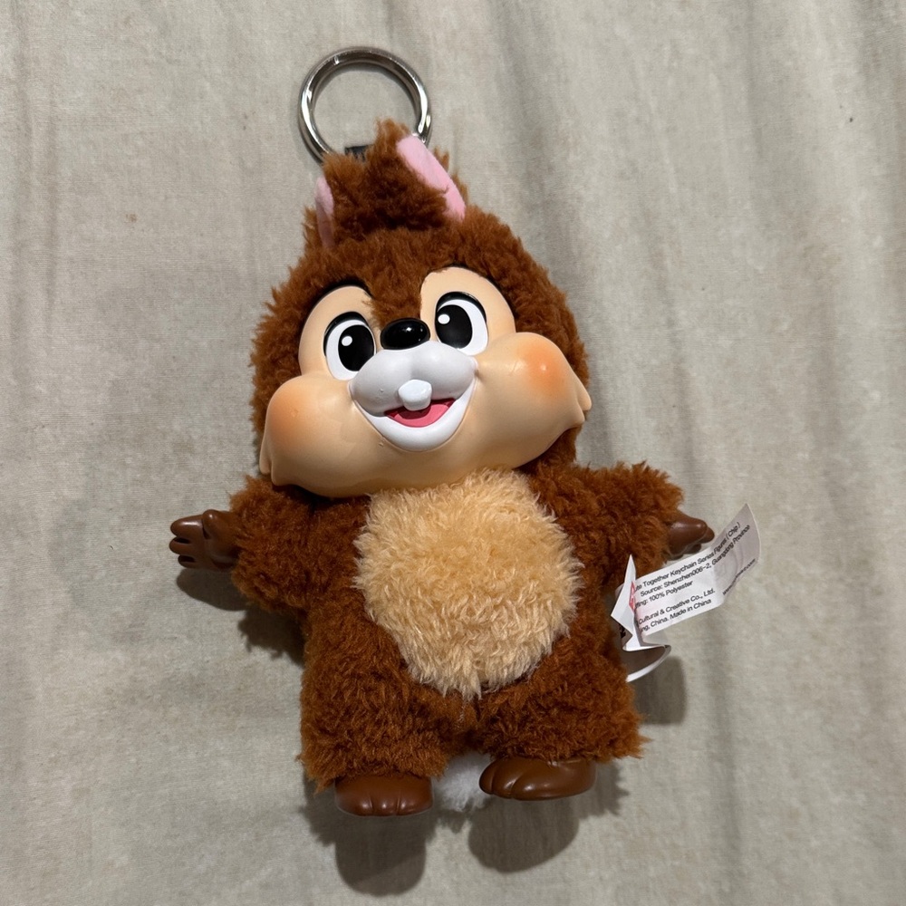 Popmart Disney chip chipmunk Plush Brown Bunny Keychain – Cute Fluffy Character